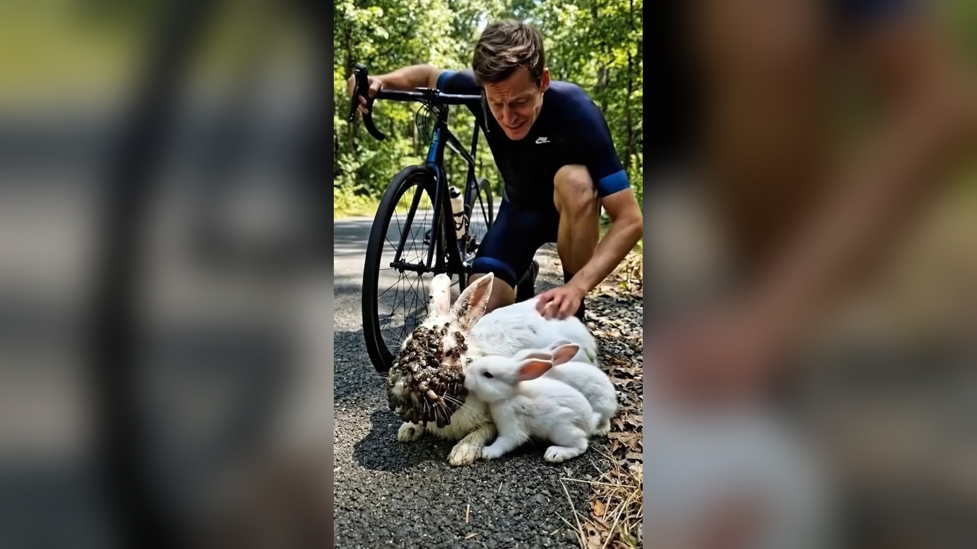 A2605093_The man rescued a family of rabbits covered in parasites on a deserted roadside#Wildliferescue #wildlife #viral #animal