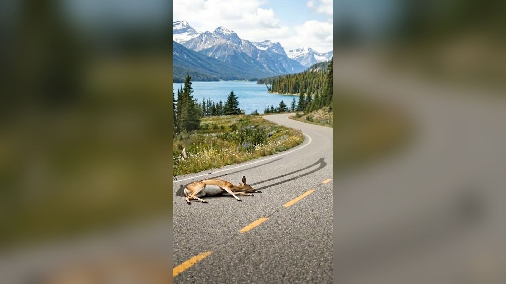 A2605090_The fawn had an accident on the road, and a kind man rescued it. ❤❤#RescueAnimals #viralvideo #AnimalRescue #animallove